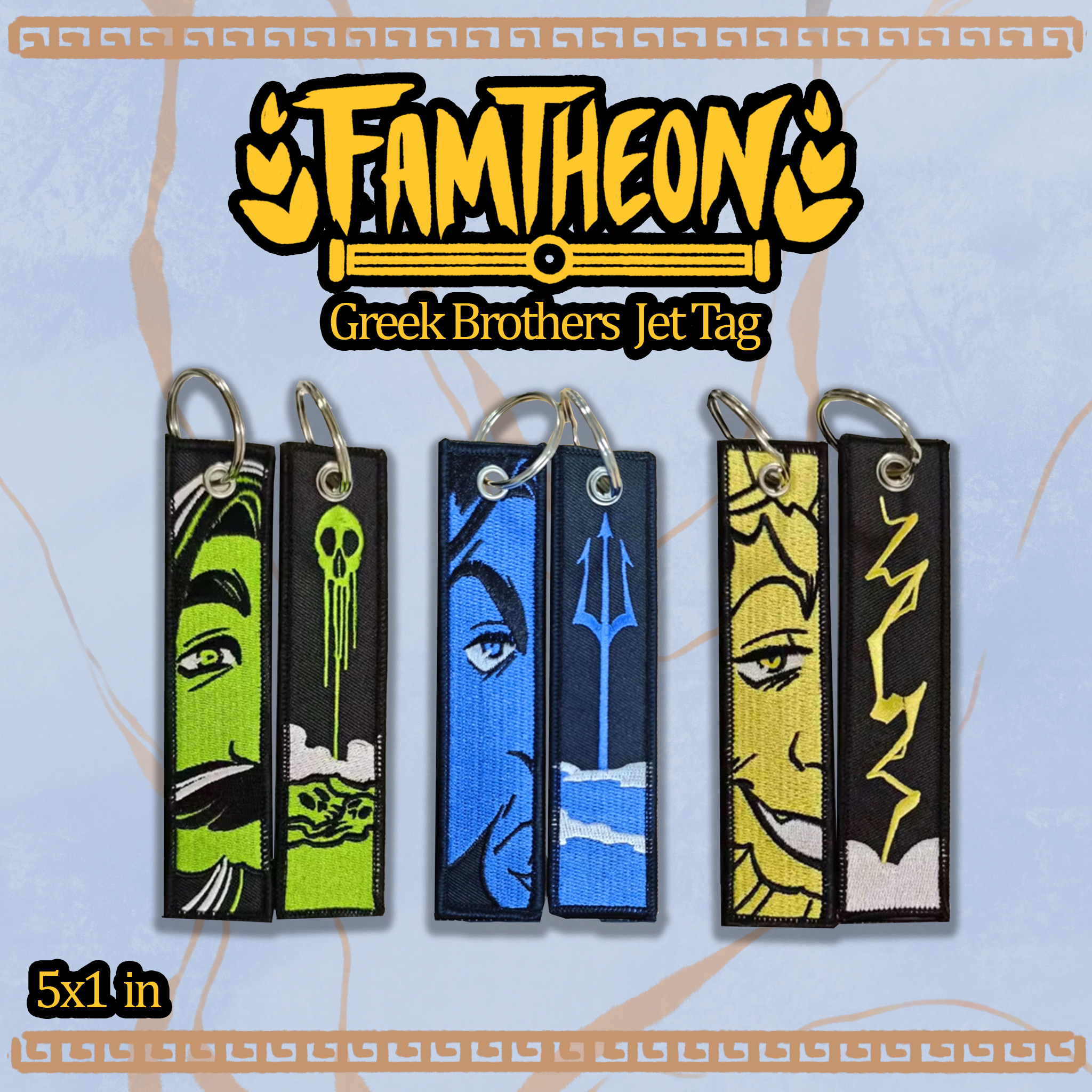 Famtheon Brothers Embroidered Jet-Tag