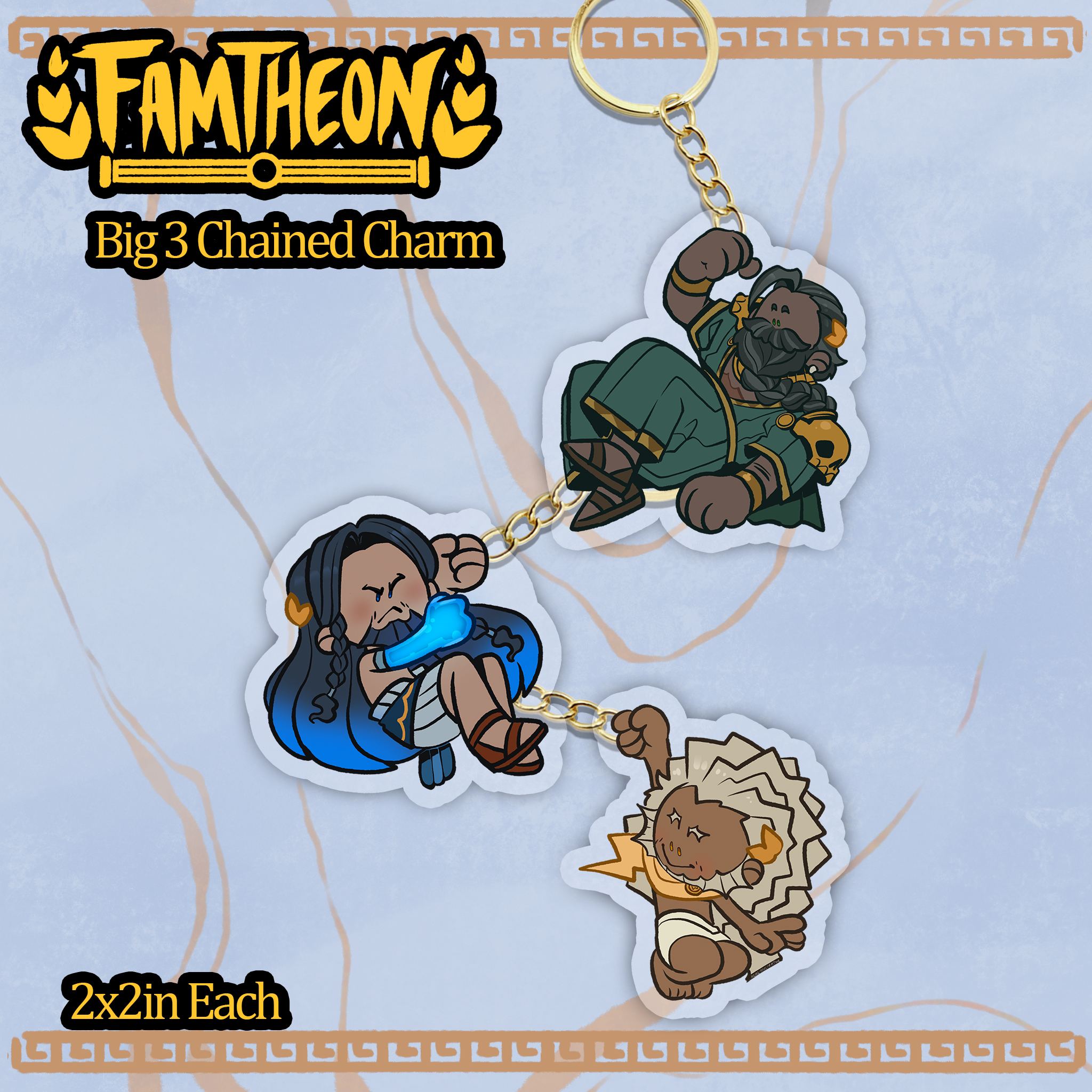 Famtheon Big Three Chained Charm