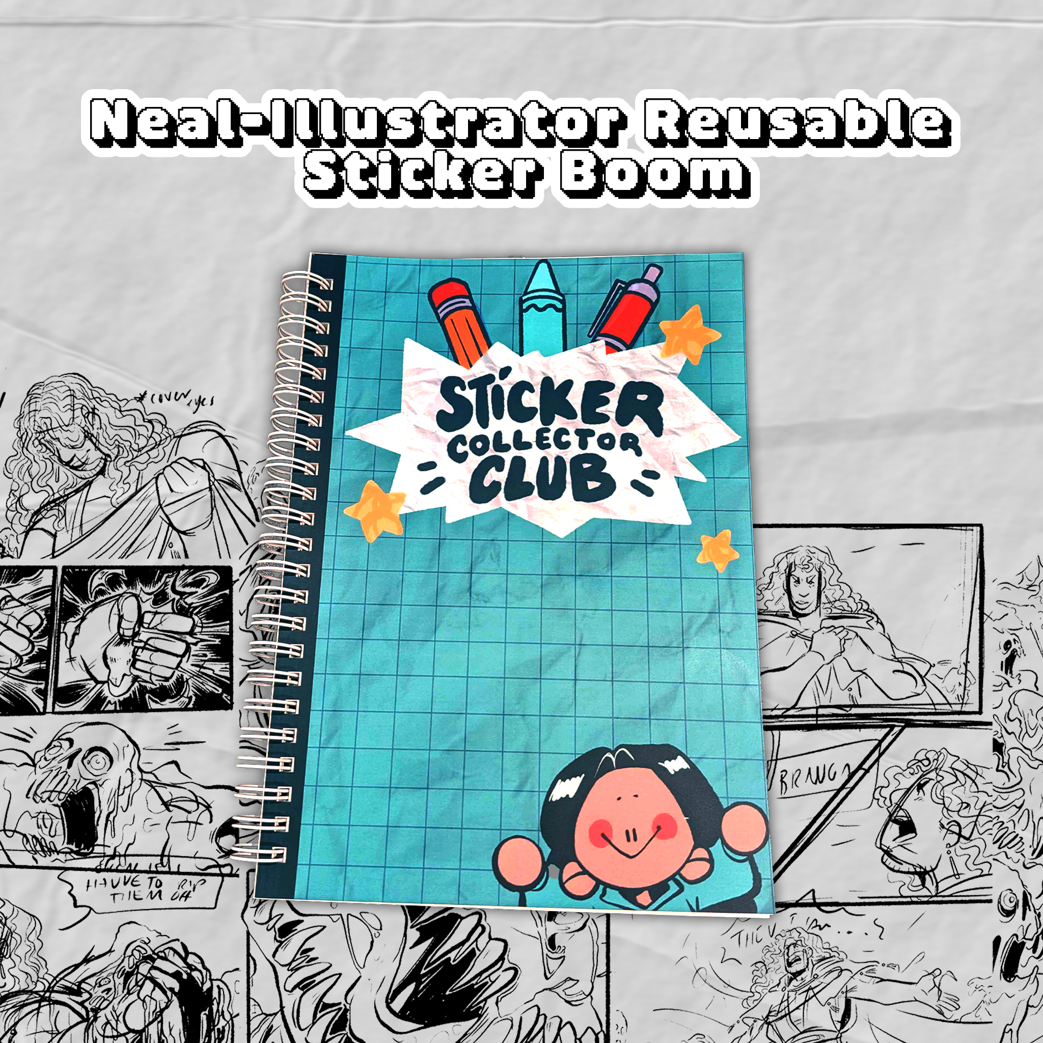 Neal Illustrator Reusable Stickerbook